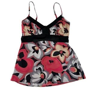 VTG Mixit Y2K Babydoll Satin Smocked Tie Back Bow Tank Top Sm Whimsigoth Boho